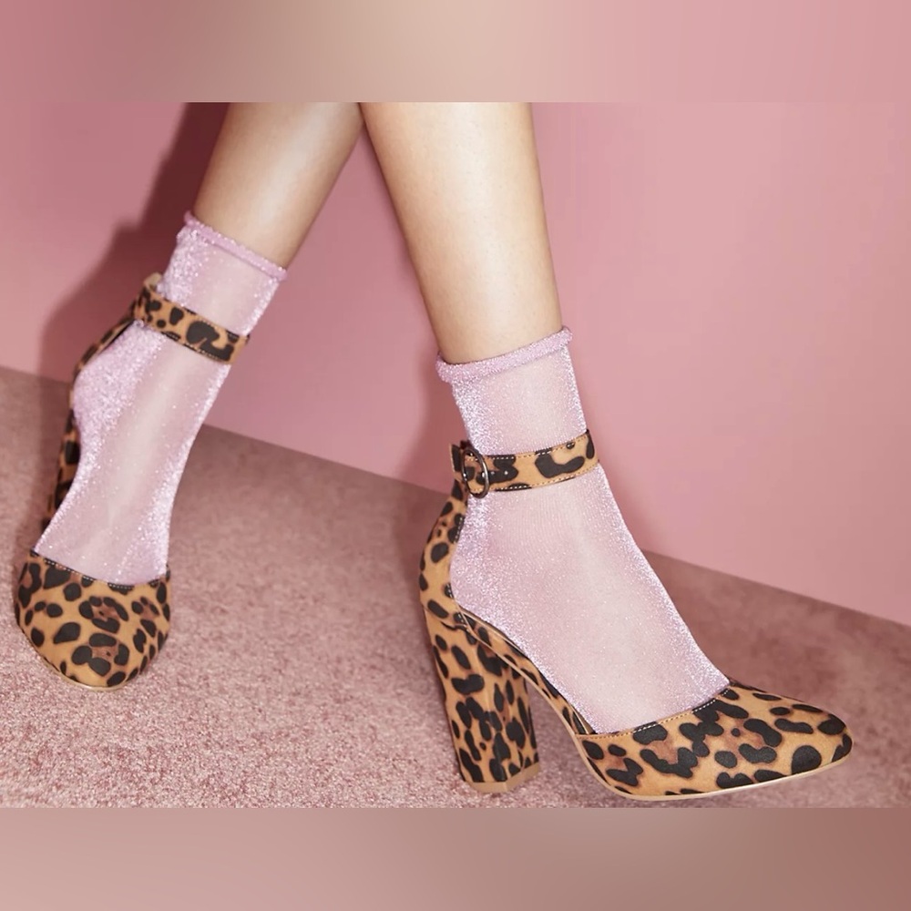 Coconuts by Matisse Leopard Print Ankle Strap Heels, Size 8